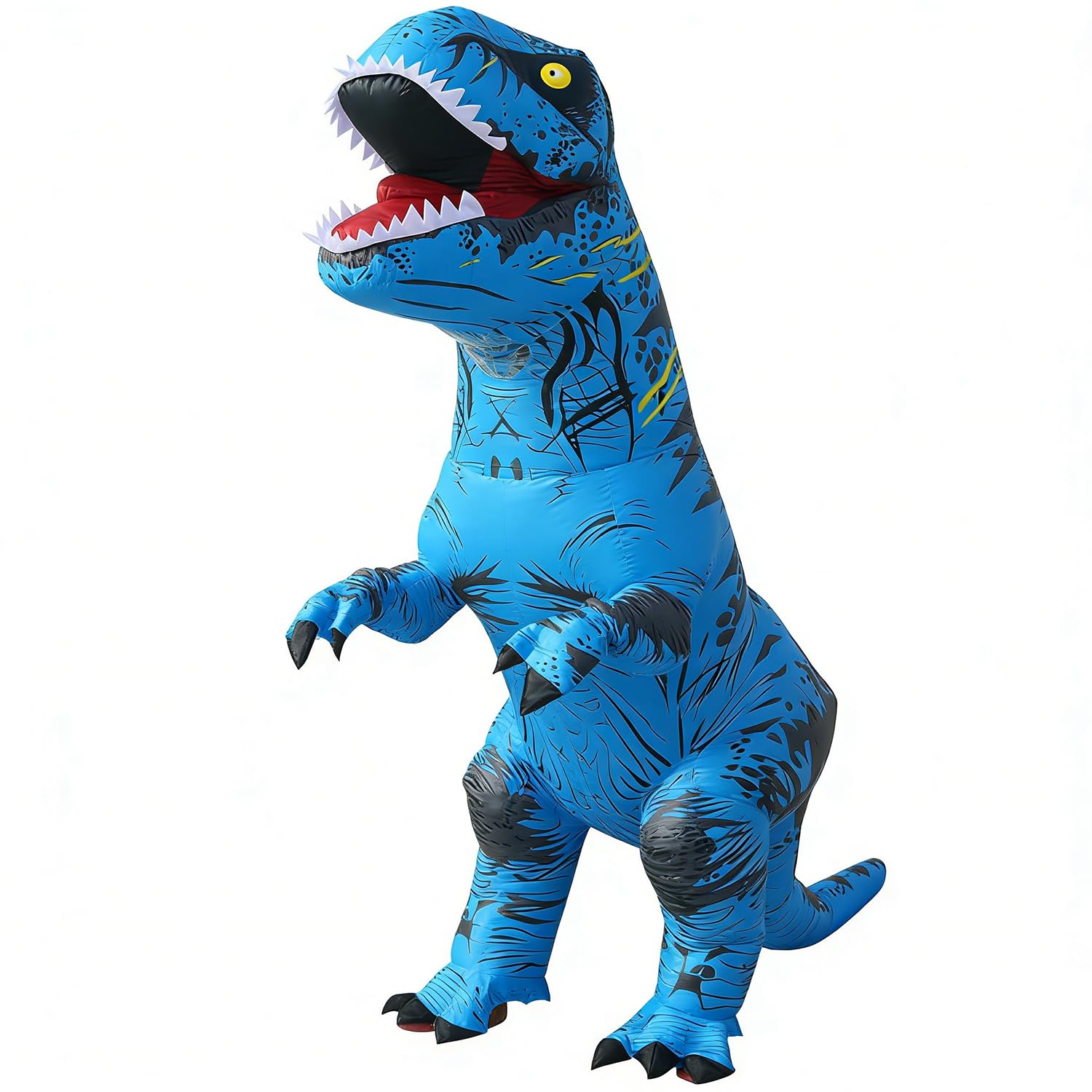 JASHKE Inflatable Dinosaur Costume Adult Blow up Trex Costumes Inflatable Dino Suit Halloween Costumes Fancy Dress for Adult (Blue)
