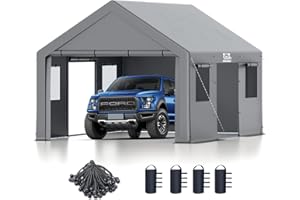 Fanpat 13x20 ft Heavy Duty Carport, Waterproof & UV Protected Carport with Reinforced Steel Frame, All-Weather Outdoor Shelter for Cars, Trucks, Vans, RVs, and Workshops