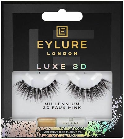 Eylure Luxe 3D Millennium False Lashes Mink Effect Reusable Lash Glue Included