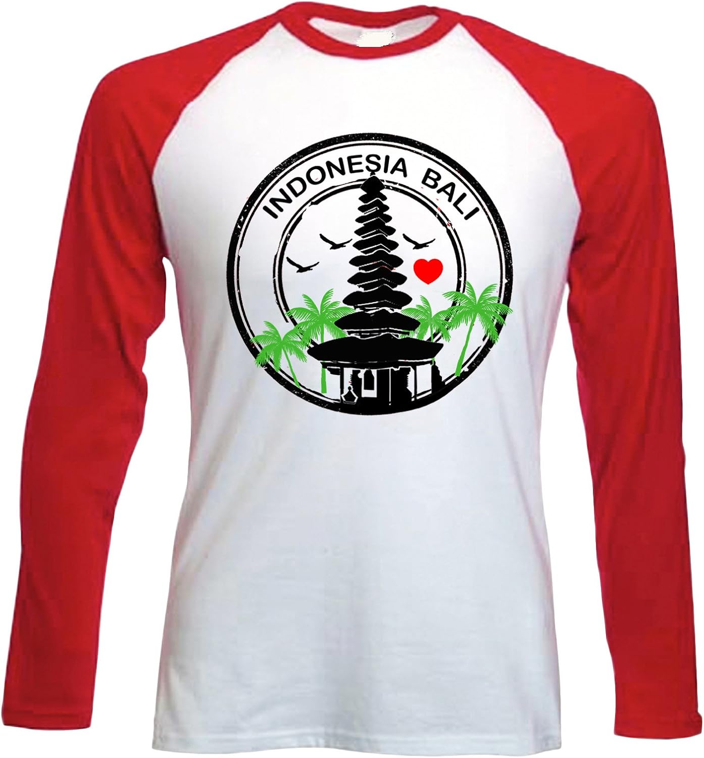teesquare1st Men's Indonesia Bali Red Long Sleeved T-Shirt: Amazon.fr
