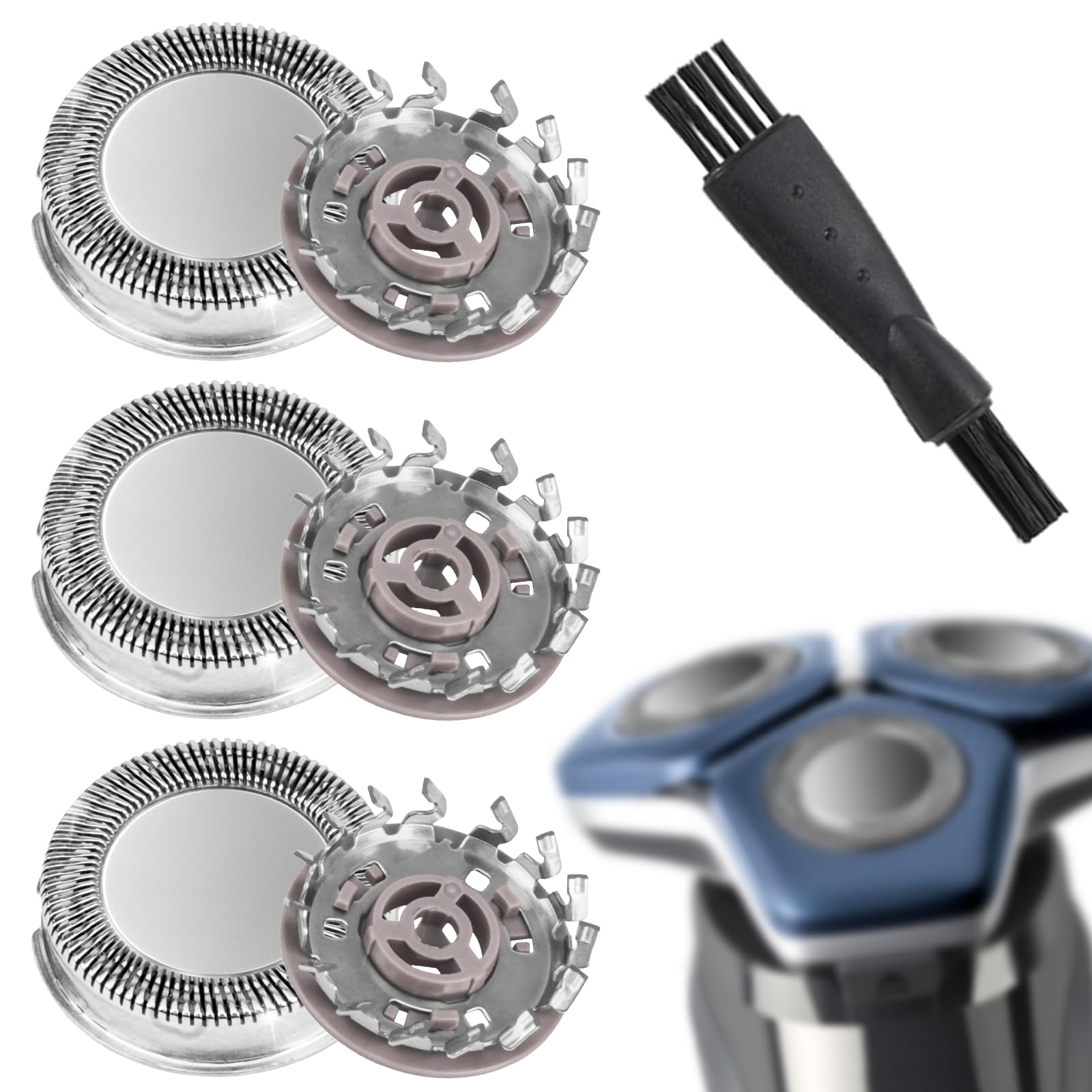 3 Pack SH71 Replacement Shaver Heads, with Cleaning Brush, for Shaver Series 7000 (S7XXX) and Angular-Shaped Series 5000 (S55XX) S5531/S5532/S5533/S5536/S5830/S6600 & S6800