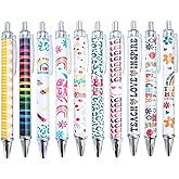 YJ PREMIUMS 10PC Teacher Pen | Fun Cute Funny Cool Best Pens for Teacher Set Pack Teach Love Inspire Writing School Sayings Preschool Appreciation Gifts Supplies Gift Supply in Bulk