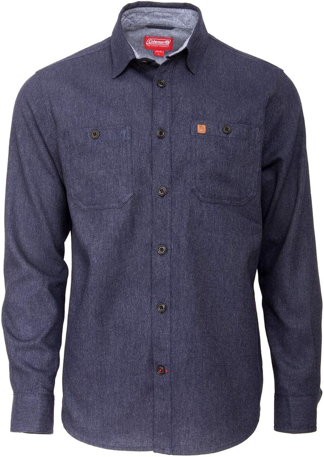 Coleman Long Sleeve Heather Cotton Flannel Shirts for Men (Large, Navy) at Amazon Men’s Clothing