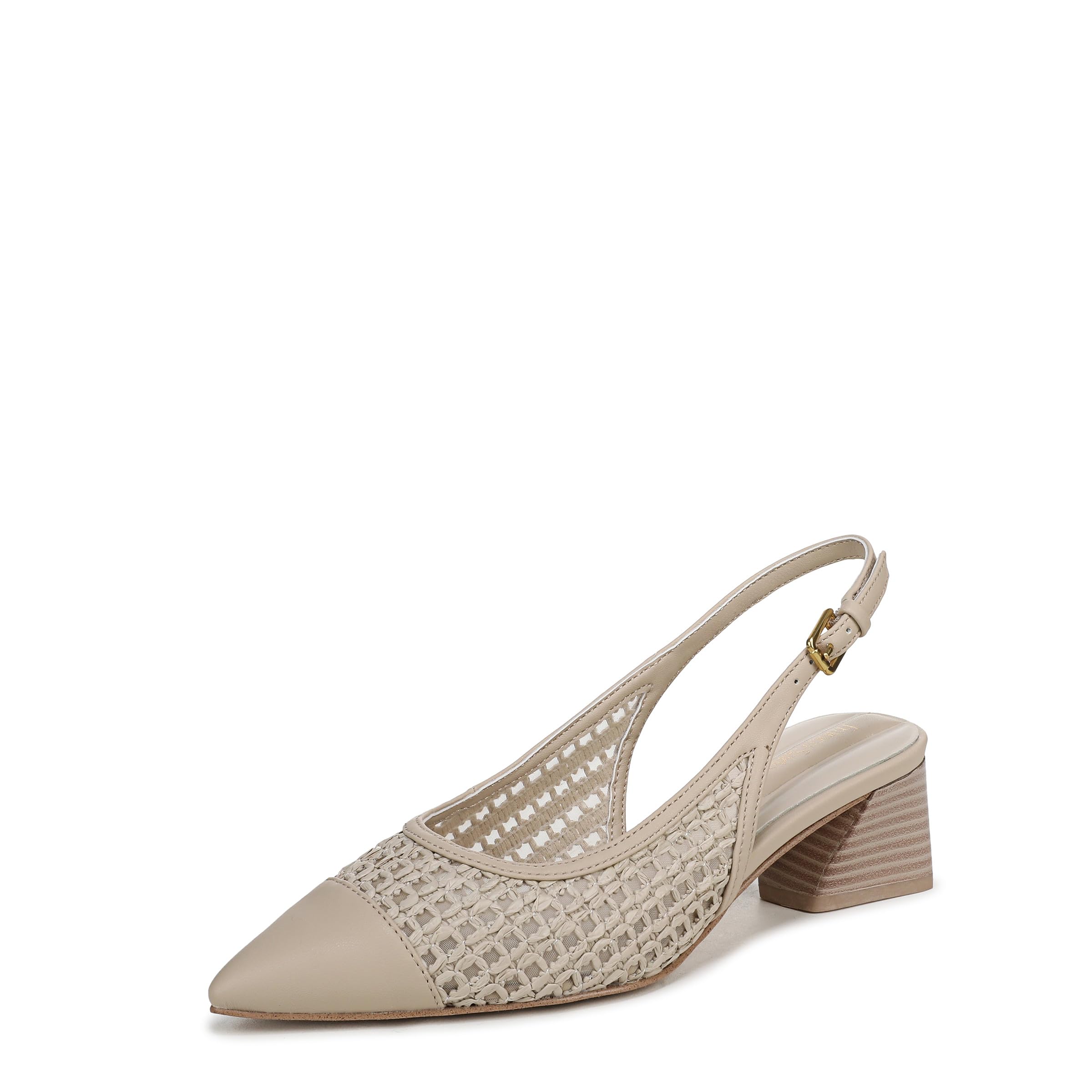 Franco Sarto Women’s Racer Pump Alabaster Faux Leather Weave 6.5 M