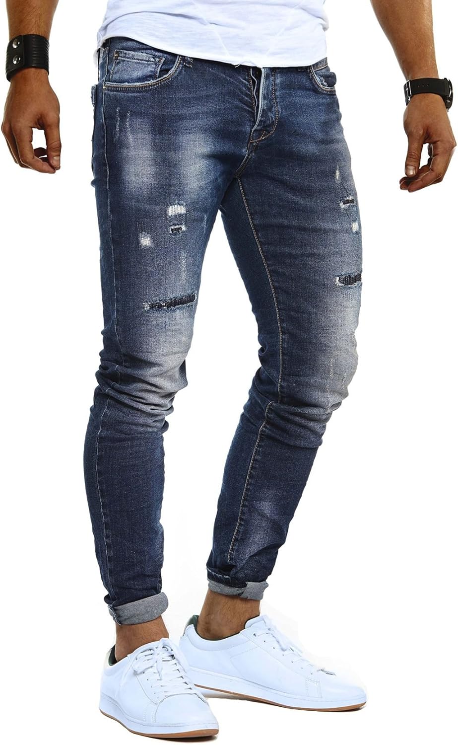 Leif Nelson Herren Jeans Slim Fit - Stretch Denim Hose In Grau - 30/32