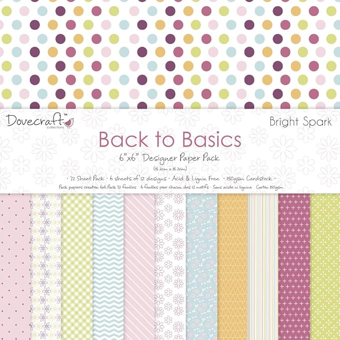 RAYHER 59543000 Scrapbook-Block Bright Spark, 15, 2x15, 2cm, 200 g/M2, 72Bogen, Papier, Bunt, 18 x 17 x 1.4001 cm