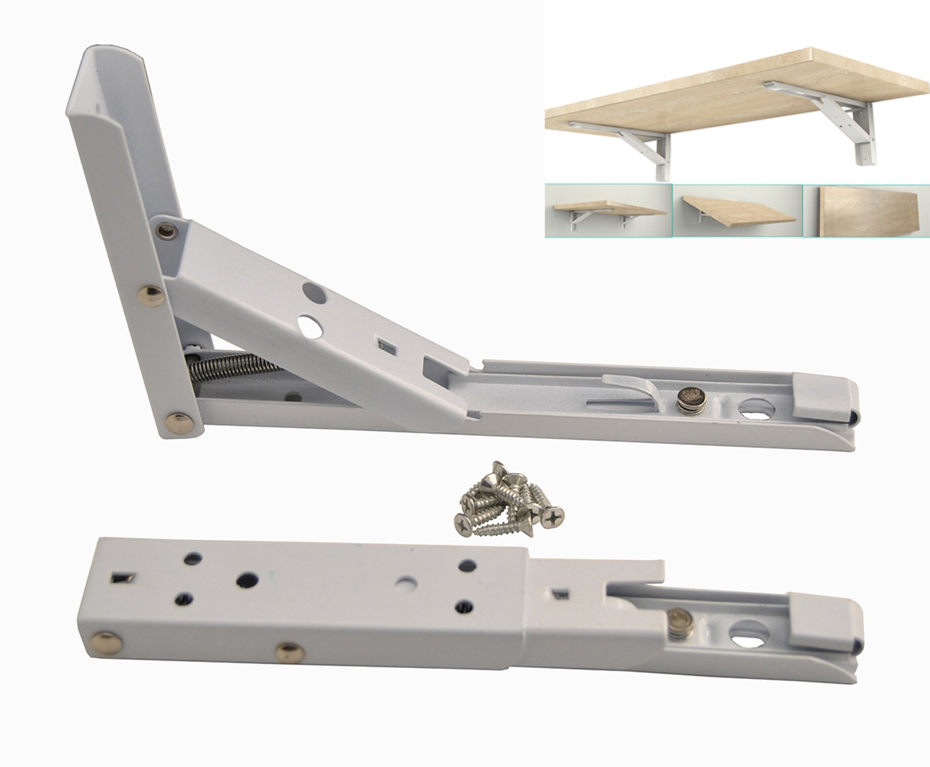 Wall Mount Folding Shelf Bench Desk Furniture Support Bracket 8 Inch 2