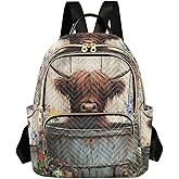 ZRYSMY Quilted Fashion Backpack Purse Cow Bucket Board for Women – Mini Shoulder Daypack Backpack for Travel Shopping