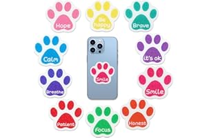 sodknow Dog Paw Calming Stickers, 30 Pcs PEVA Material Anxiety Relief Decals, Textured Sensory Decor for Kids, Classroom, Desk, Adult, Teen, Office, Waterproof, Reusable, Custom, Vibrant Designs