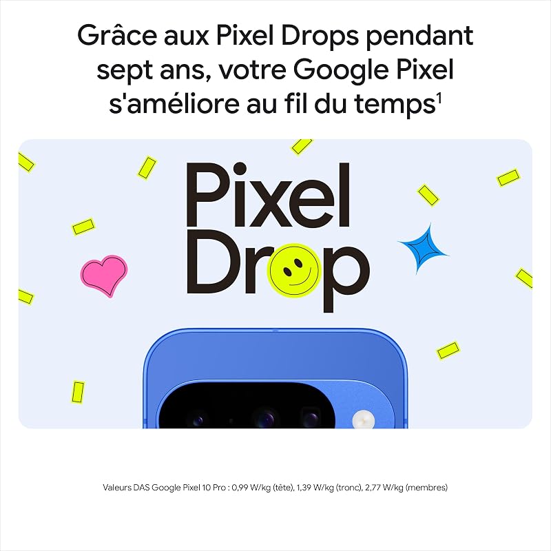 Pixel 10 – Smartphone Android débloqué avec Gemini, Triple Appareil Photo arrière avancé, Plus de 24 Heures d'autonomie et écran Super Actua 6,3″ – Noir Volcanique, 128GB
