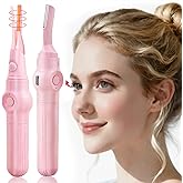 Heated Eyelash Curler, Heat Eye lash Curler Fast 8s Heating & Eyebrow Trimmer 2-in-1 Multifunctional, Rechargeable Electric Eyelash Curler with 3 Heat Settings, Ideal Makeup Tool Gift