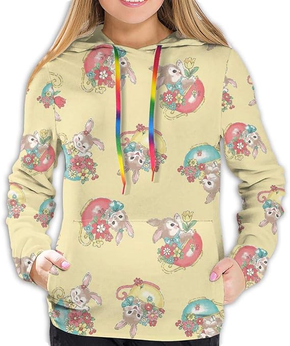 Amazon Co Jp スウェット パーカー レディース 長袖 カップ中のウサギ柄 プリント 春秋冬カジュアルアウター着 服 ファッション小物