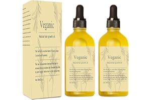 LVJONYA Veganic Natural Hair Growth Oil,2 Pcs Hair Growth Oil, Rosemary Oil for Hair Growth Organic, Veganic Hair Oil for Dry Damaged Hair and Growth