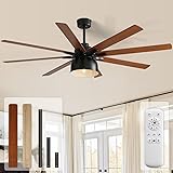 Sofucor Ceiling Fans with Lights, 66 Inch Farmhouse
