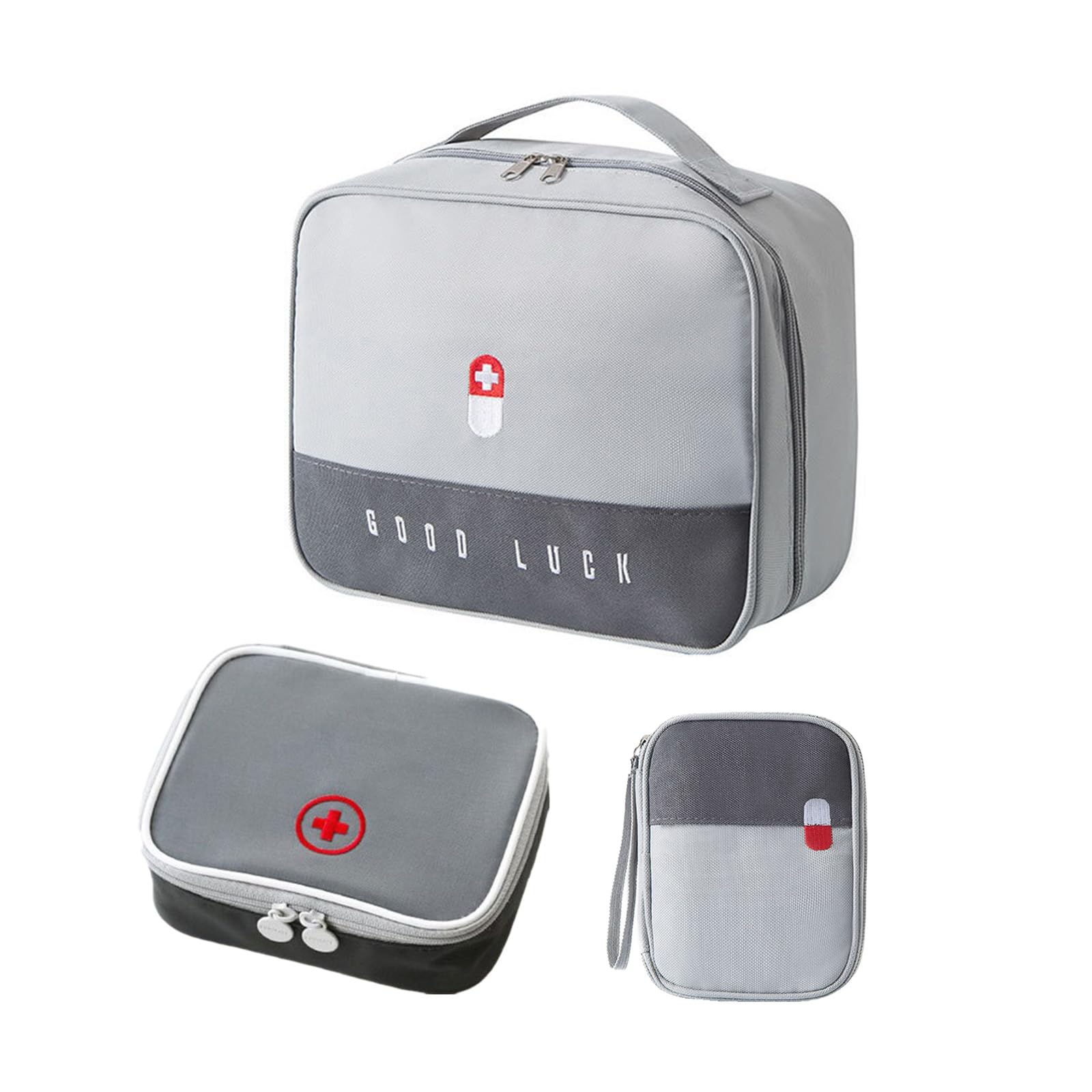 3 Pcs First Aid Kit Bags, First Aid Kit Travel, First Aid Bag Empty, Emergency Pouch Lightweight Medicine Storage Bag Multifunctional Layered for Emergency Home Office Car Outdoors Boat Camping Hiking