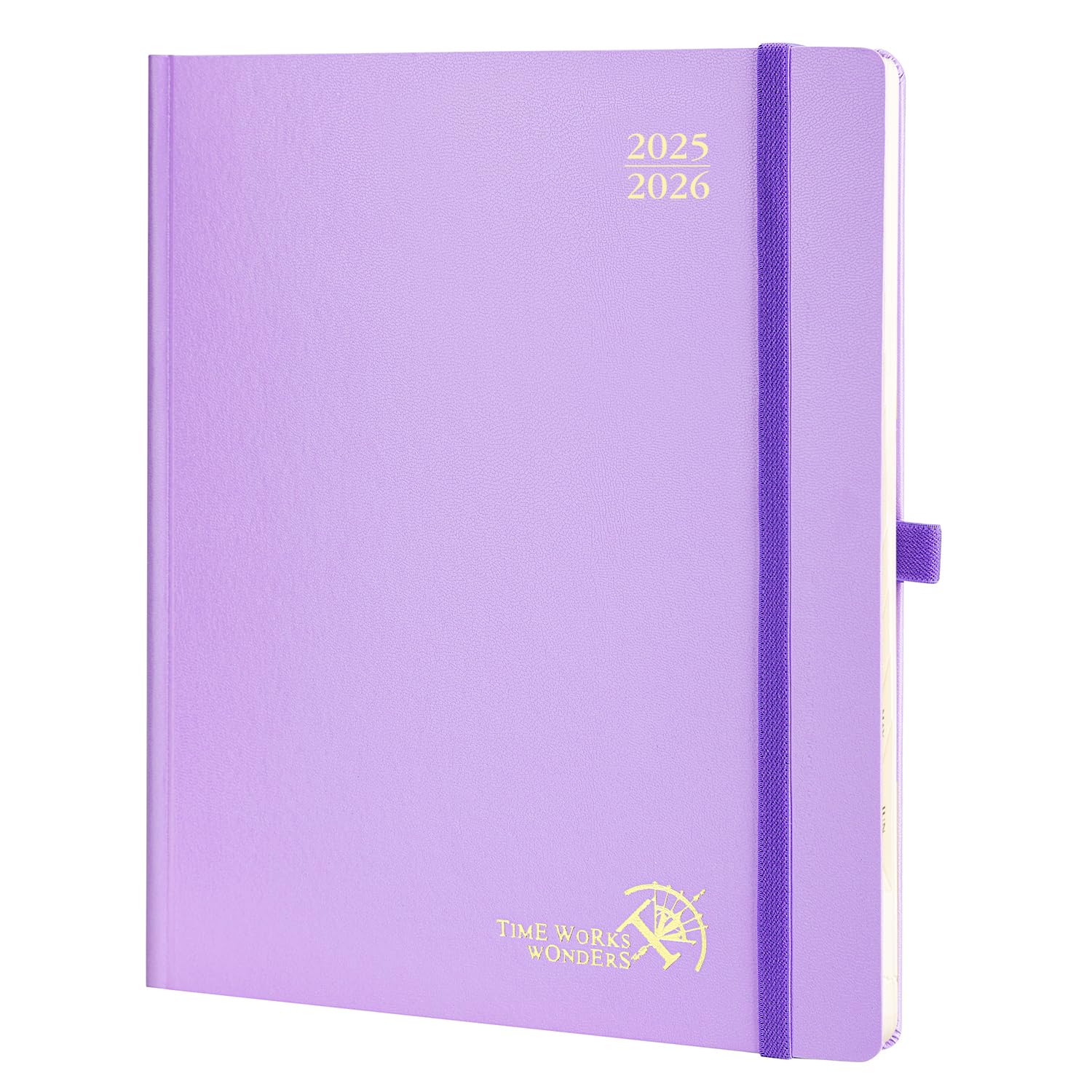 Photo 1 of POPRUN Planner 2025-2026, (Large 8.5'' x 10.5'' Hard Cover) Academic Calendar (July 25-June 26) Daily Weekly and Monthly Appointment Book with Hourly Time Slots, Monthly Tabs, 100 GSM - Violet