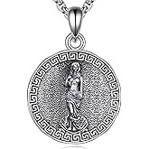 YFN Greek God Necklace Sterling Silver Greek Protector Pendant Religious Jewelry Gifts for Women Men