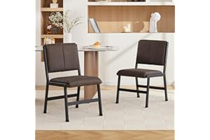 RISHTIVIN Modern Dining Chairs Sets, Ergonomic Breathable Fabric & Metal Frame Chairs with Soft Padded Seat and Sturd, for Kitchen, Dining Room, Living Room & Cafe (Brown, Set of 2)