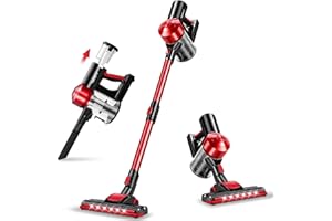 iwoly C150 Cordless Vacuum Cleaner Rechargeable with 2200mAh Detachable Battery, 18000Pa Cyclone Vacuum with HEPA Filter, Lightweight Portable Handheld Stick Vacuum for Hard Floor Car Cleaning