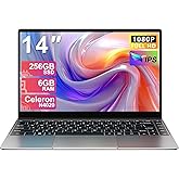 Laptop 14" 6GB+256GB SSD Celeron N4020 Up to 2.8 GHz Win 11 Laptop Support 512GB TF 1TB SSD Expand Notebook with 1920 * 1080 