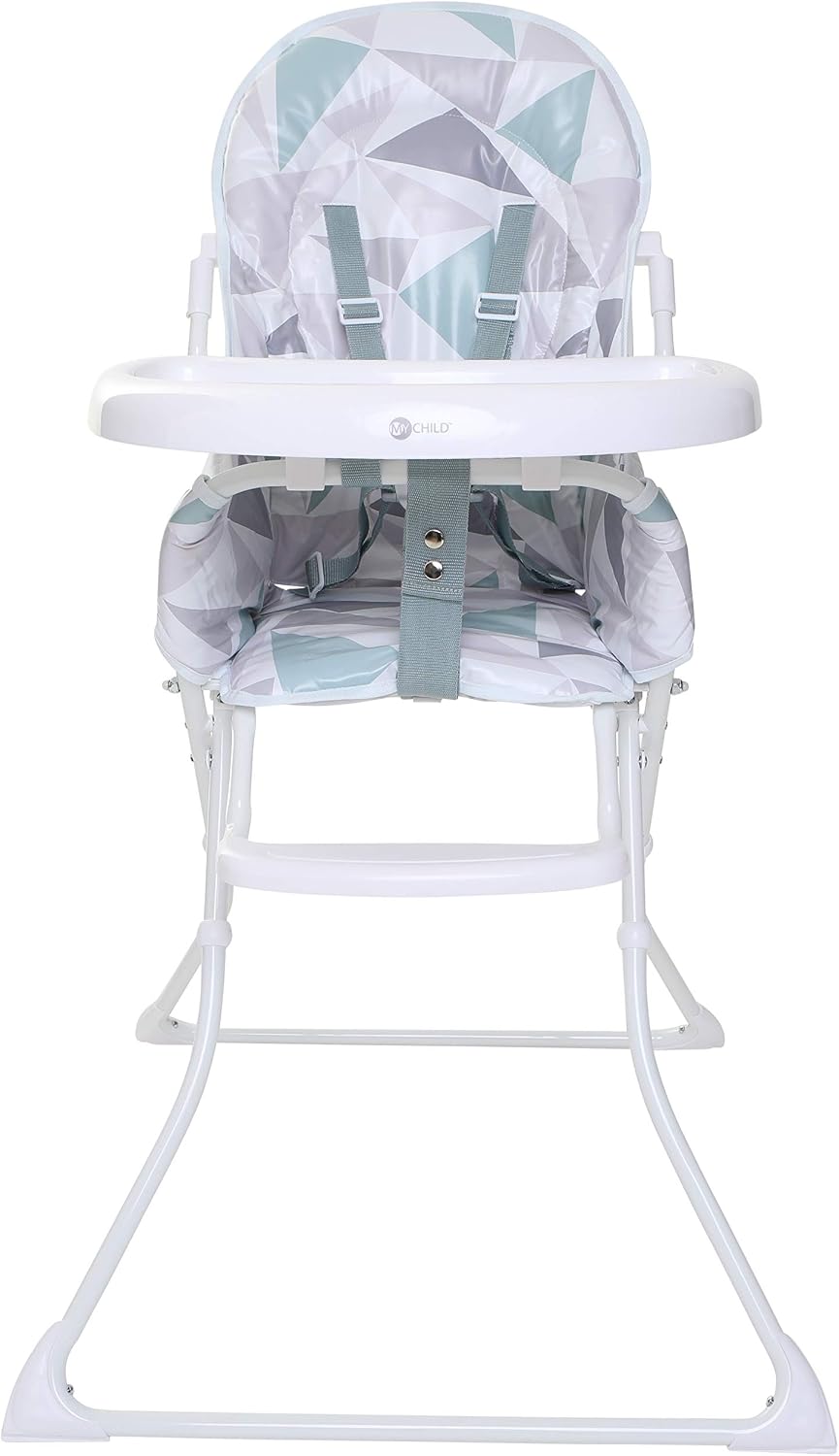 MyChild Pepper Folding Highchair, Geo Grey, Geo Diamond - Image 4