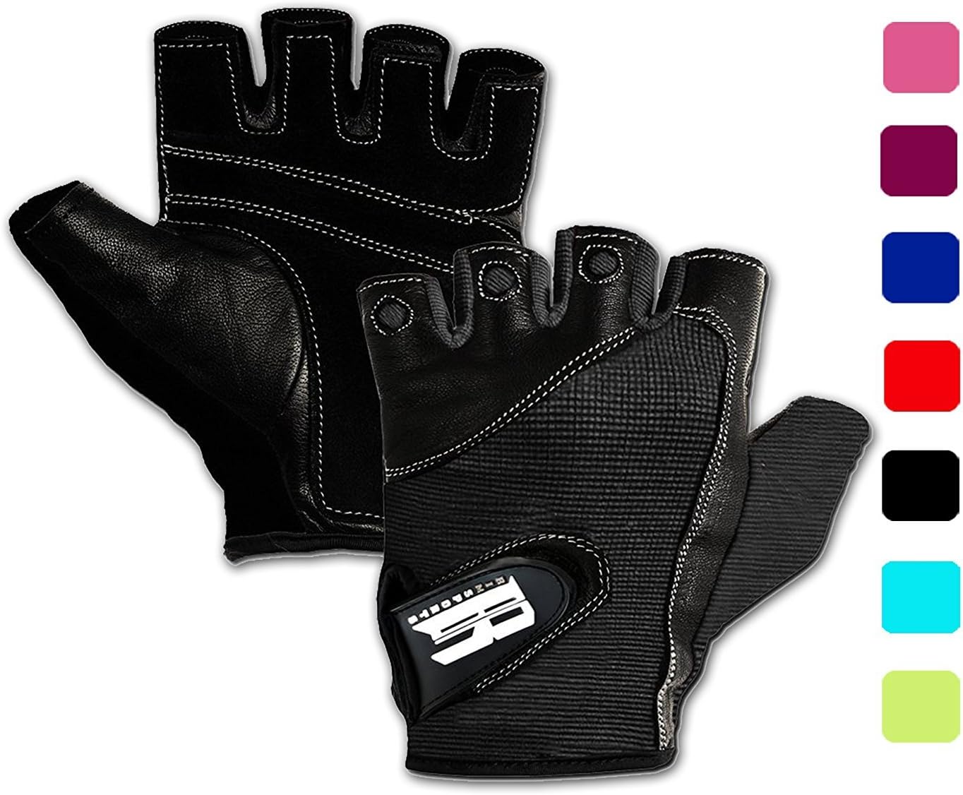 Workout Gloves for Women and Men, Non slip Leather Padded Weight Lifting Gloves for Weightlifting, Fitness, Exercise, Training and Cycling, Washable Gym Gloves Prevents Calluses and Blisters