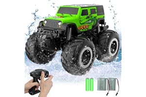 STEMTRON Amphibious Remote Control Car Toys for Boys 2.4GHz 1:16 All Terrain Off-Road RC Car Waterproof RC Monster Truck Kids Pool Toys Remote Control Boat Gifts for Kids Boys