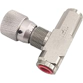 1/2" NPT Straight Flow Control Needle Valve for Hydraulic System, Heavy-Duty Carbon Steel Pressure Connection Fittings with Adjustable Variable Knob