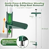 Walensee Stand Up Weeder Tool, 39" Long Handle with 3 Claws view 2