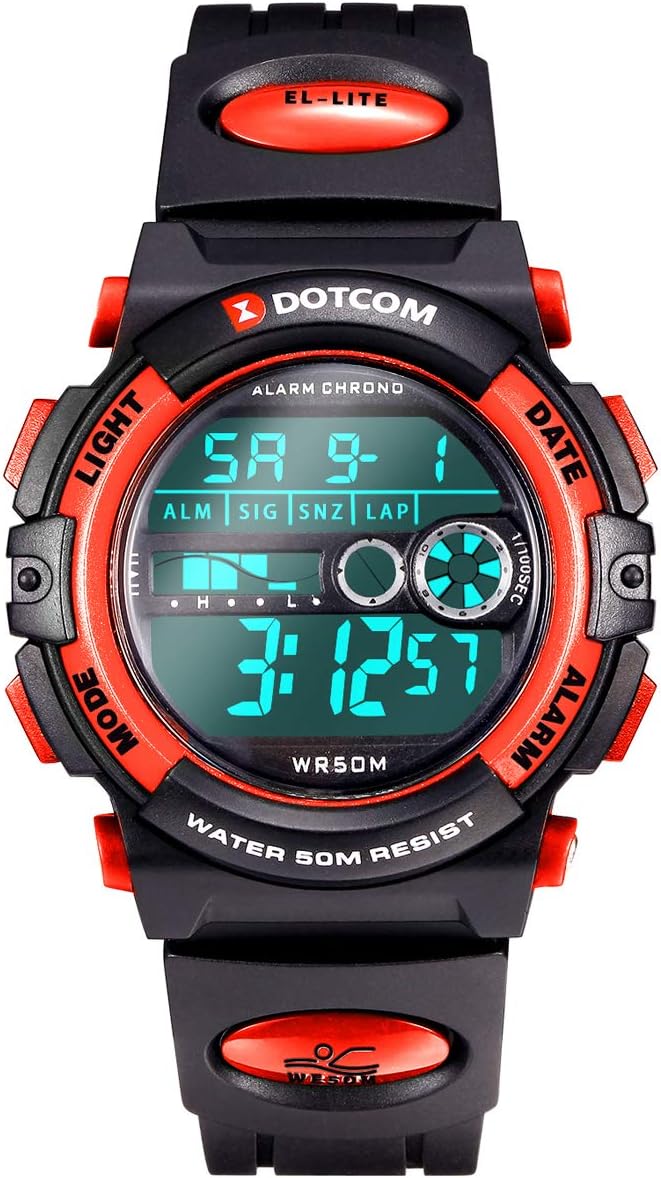 Digital Watch for Kids, Outdoor Sports Camping Swimming Boys Watch Girls Watch 5 ATM Waterproof Wrist Watch with Alarm, Time, Date, Backlight Multi Functions Children Digital Watch