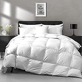 APSMILE Lightweight Down Feather Fibers Comforter Twin Size - Cooling Bed Comforter, Hotel Collection High Fill-Power Thin Duvet Insert for Warm Weather/Hot Sleepers, 68x90, White