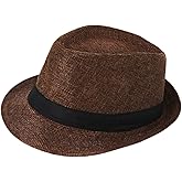 Unisex Classic 1920s Fedora Hat Short Brim Panama Trilby Hat Casual Jazz Cap for Men Women