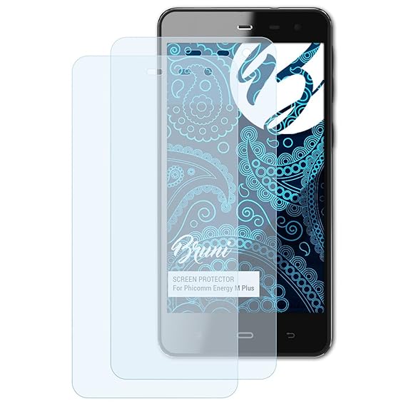 Bruni Schutzfolie für Phicomm Energy M Plus Folie, glasklare Displayschutzfolie (2X)