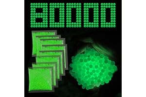 BIOBUBANA 8 Pack Glow in The Dark Water Balls Beads Refill Ammo, (80000 Pieces, 6-8 mm), Luminous Refill Ammo Gel Ball Water Balls, Suitable as for Gel Splatter, Ball Blaster Bullets, Home Decoration