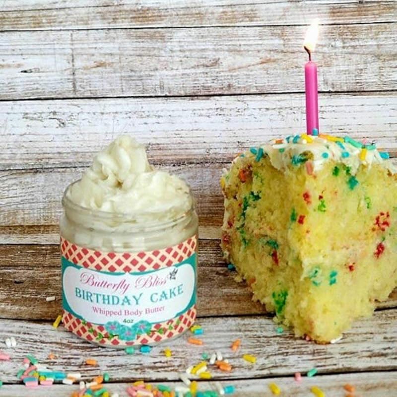 Birthday Cake Whipped Body Butter, natural lotion, organic