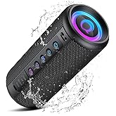 dotn Portable Bluetooth Speaker, 2026 Bluetooth 5.4 Wireless Speaker with 20W HD Loud Stereo Sound, 20H Playtime, LED Lights, IP7, TWS Pairing, Built-in Mic, for Outdoor, Home, Beach, Party, Gift