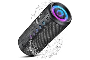 dotn Portable Bluetooth Speaker, 2026 Bluetooth 5.4 Wireless Speaker with 20W HD Loud Stereo Sound, 20H Playtime, LED Lights, IP7, TWS Pairing, Built-in Mic, for Outdoor, Home, Beach, Party, Gift