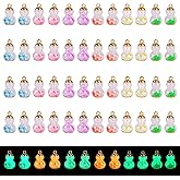 COGCHARGER 60 Pcs Luminous Glass Ball Charms Glow in the Dark Gourd Charms Pendants for Bracelets Necklace Earrings Jewelry Making DIY Ornament Accessories