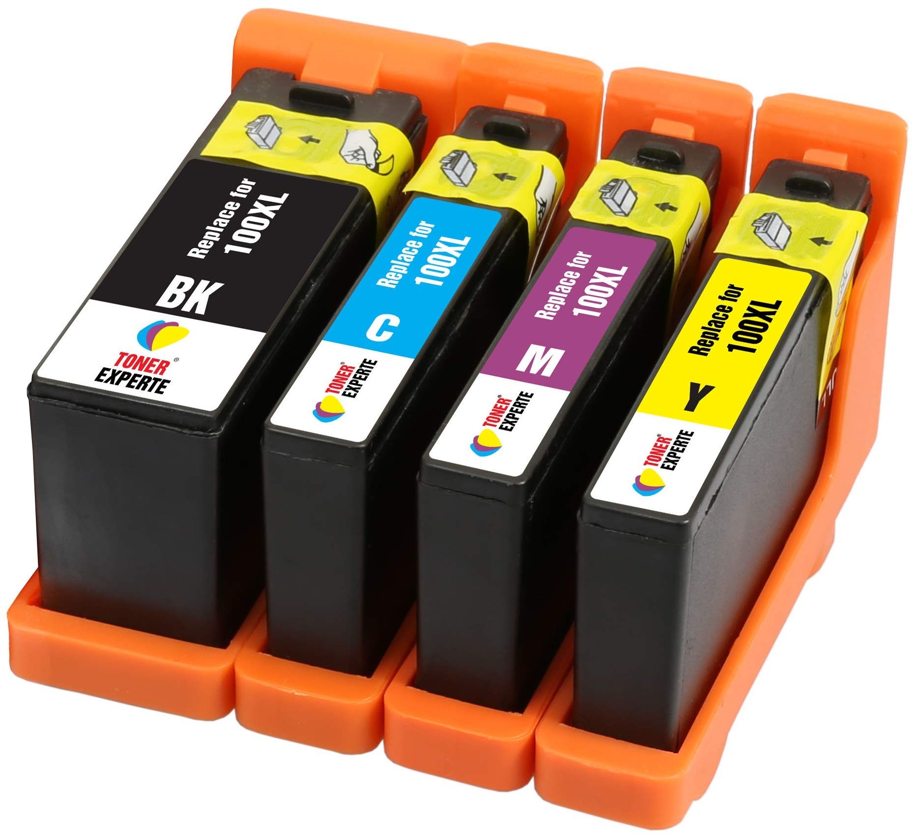 TONER EXPERTE® 4 XL (1 SET) Compatible Ink Cartridges Replacement for Lexmark 100 100XL S305 S308 S402 S405 S505 S602 S605 S815 Pro202 Pro205 Pro208 Pro209 Pro705 Pro805 Pro901 Pro905 | High Capacity