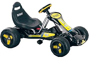 LIL' RIDER Go Kart Pedal Car ? 4-Wheel Ride On Toy Cars for Kids ? Outdoor Go Cart with Racing Decals for 3-7 Year Old?s by Lil? Rider (Black and Yellow)