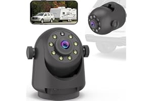 YEOIZO Wireless Magnetic Backup Camera for Trailers/RV/Camper - WiFi Rechargeable HD Night Vision, No Wiring/Drilling, Easy Hitch Alignment, Compatible with iPhone/Android/iPad (Gooseneck/Fifth Wheel)