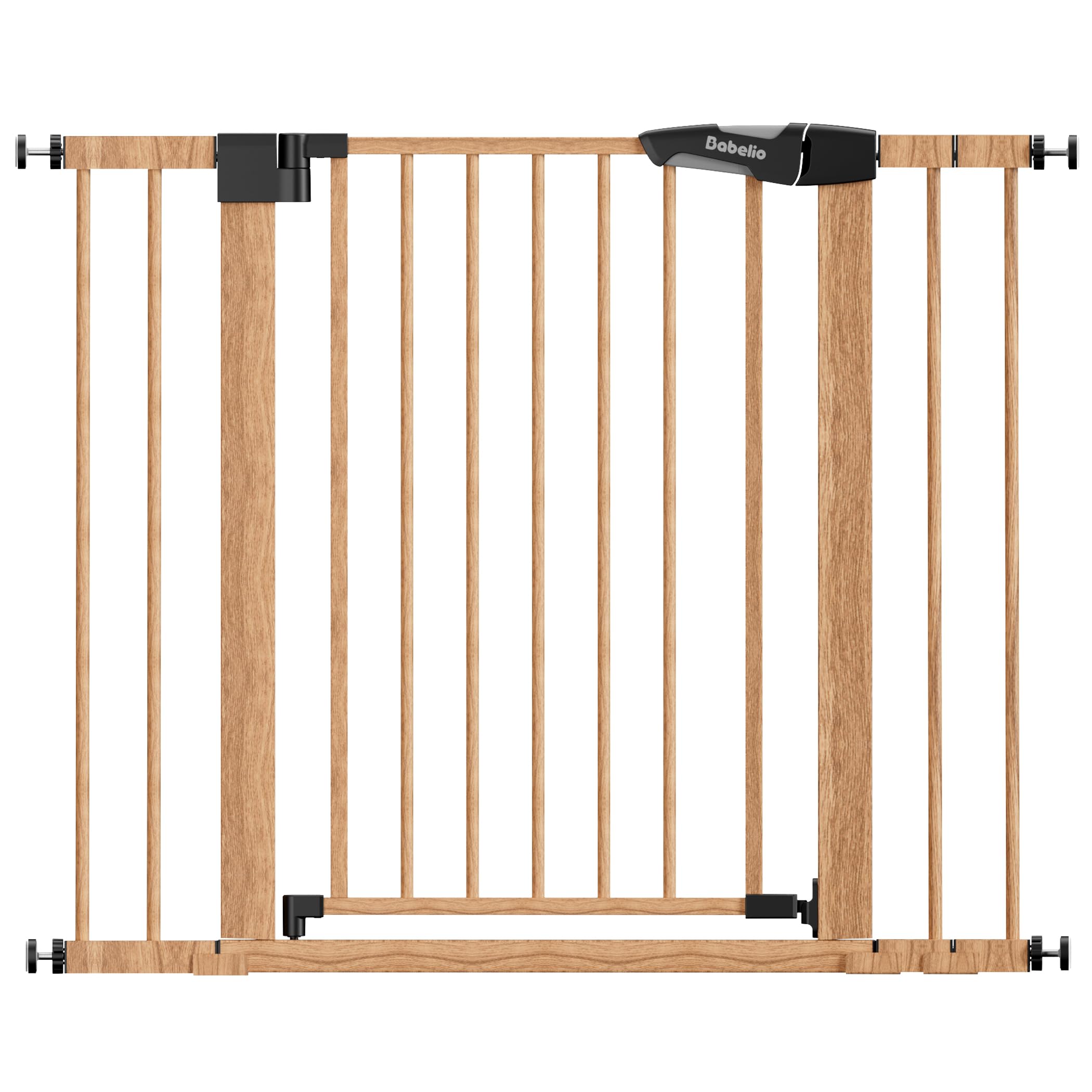 Photo 1 of ***Missing Hardware****Mom's Choice Award Winner, Babelio 26-40" Metal Baby Gate with Wood Pattern, PressGuard C5 Easy Install Pressure Mounted Dog Gate for Stairs and Doorways, with Wall Protectors and Extension Kits