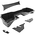 MaxMate Underseat Storage Box Compatible with 2014-2018 Chevy Silverado/GMC Sierra 1500; 2015-2019 Silverado/Sierra HD Double Cab | Black Rear Under Seat Extra Cargo Store Organizer | CB5C2248MX