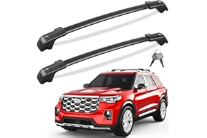 KINGGERI All Aluminum Roof Rack Cross Bars Compatible with Ford Explorer 2020 2021 2022 2023 2024 2025 2026, Heavy Duty Lockable 260lbs Roof Rails Crossbars Rooftop Cargo Basket Luggage Accessories