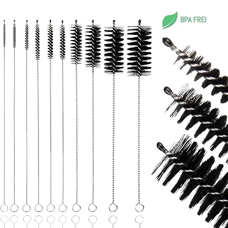 Reinigungsbürsten im praktischen [10er Set] - Nützlicher Haushaltshelfer mit Antikratz Tropfspitze - Die Lösung für schwer zu