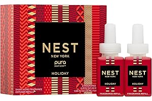 NEST New York Smart Home Fragrance Diffuser Refill Smart Vials, Holiday - Set of 2 - Designed for NEST x Pura 3 and NEST x Pura 4 Diffusers - Cruelty Free, Vegan