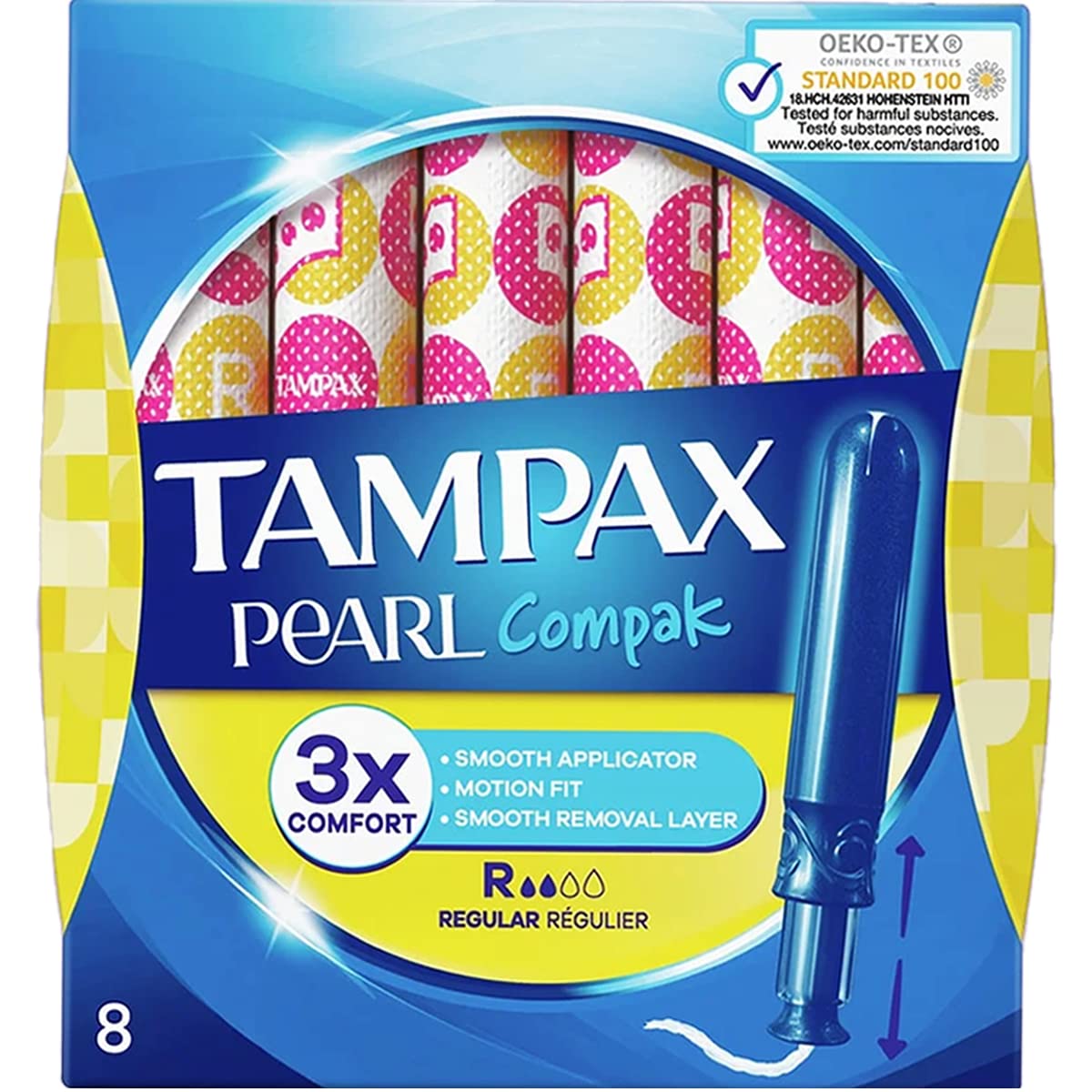 Tampax Pearl Compak Regular Tampons Applicator, 8 each