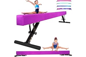 PreGymnastic 8FT Balance Beam, Gymnastics Beam for Kids Ages 3-12, Home Gym Equipment for Training, Adjustable Blancing Beam Indoor, Off-Ground Beam Indoor