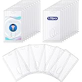 Molain 120 Pcs Clear Acrylic ID Card Holders, Heavy Duty Vertical Badge Holders with Thumb Slot Rigid Plastic Card Cover Transparent Badge Protector for Office School
