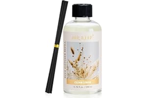 Airkeep Reed Diffuser Oil Refill with Diffuser Sticks, 6.76 Fl Oz(200ml) Clean Linen Scented Oils, Aroma Therapy, Home Fragrance & Air Freshener, Office Décor, Decoration
